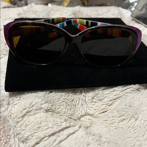 Kate Spade Purple Sunglasses with Colorful Striped Arms